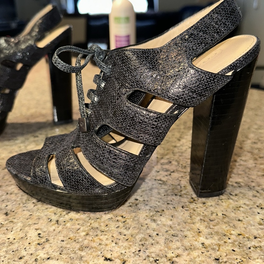 Coach Moreen Black Leather Heels